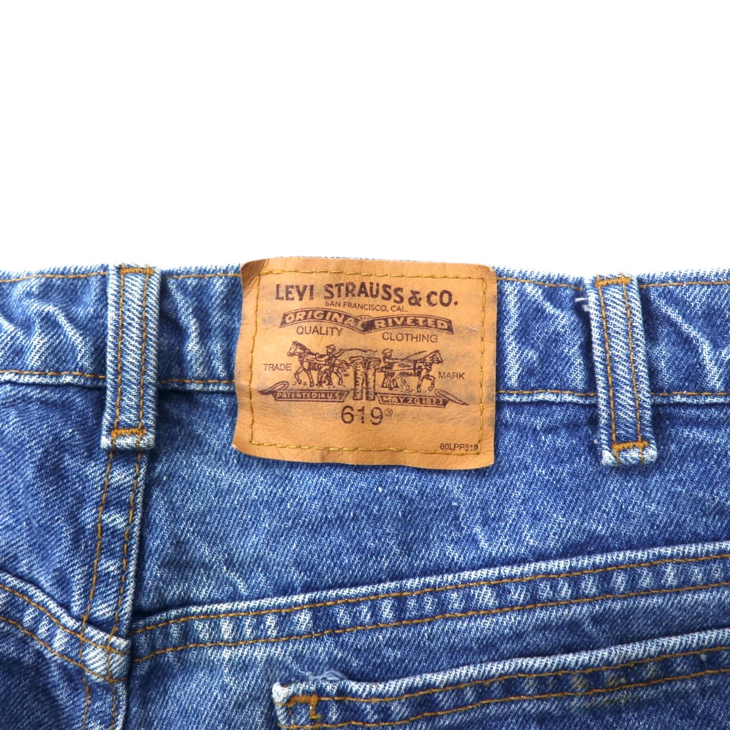 LEVI'S Canada MADE Eurori Vise 619 Orange Tab Denim PANTS 36 Blue