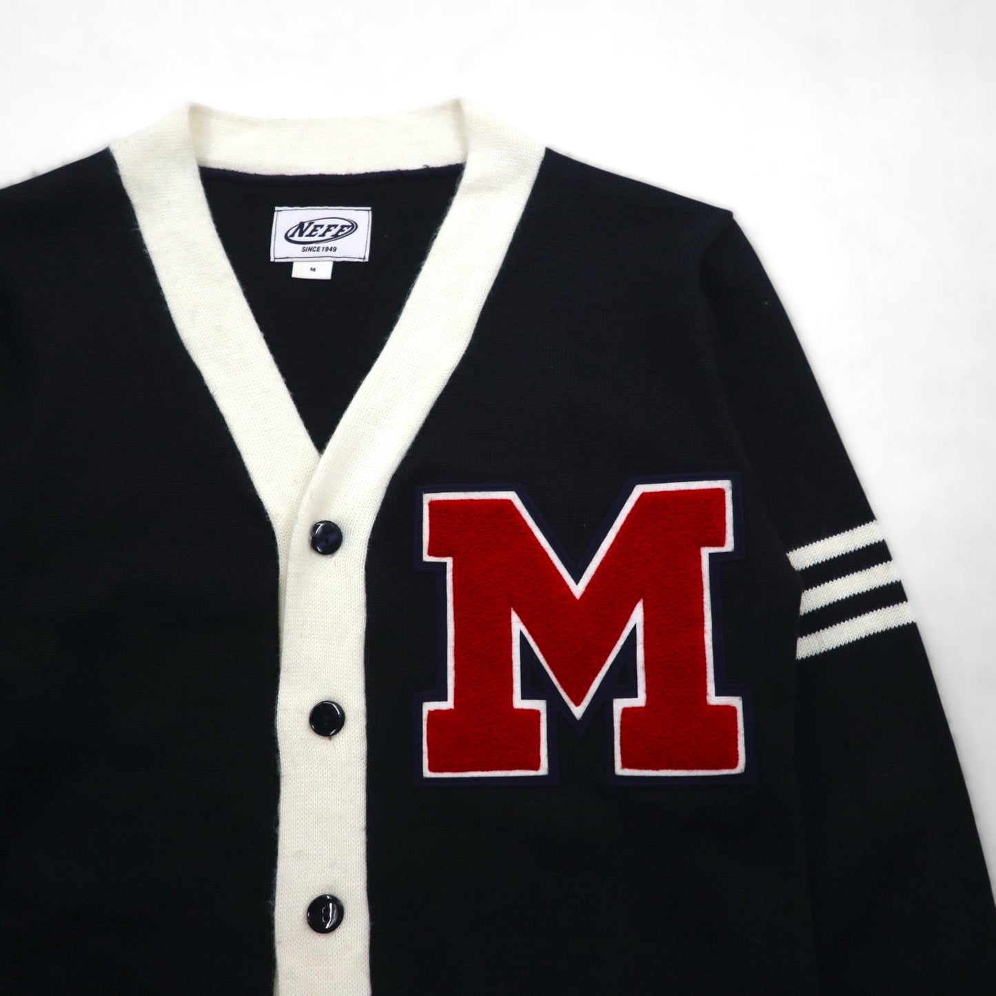 NEFF Vintage Letterman Cardigan, Size M, Black, with Patch Pockets