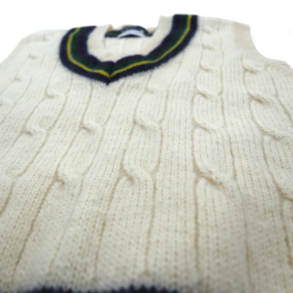 Polo Ralph Lauren 90年代 日本製 チルデン ニット ベスト L 生成り ナチュラル ウール VIRGIN WOOL