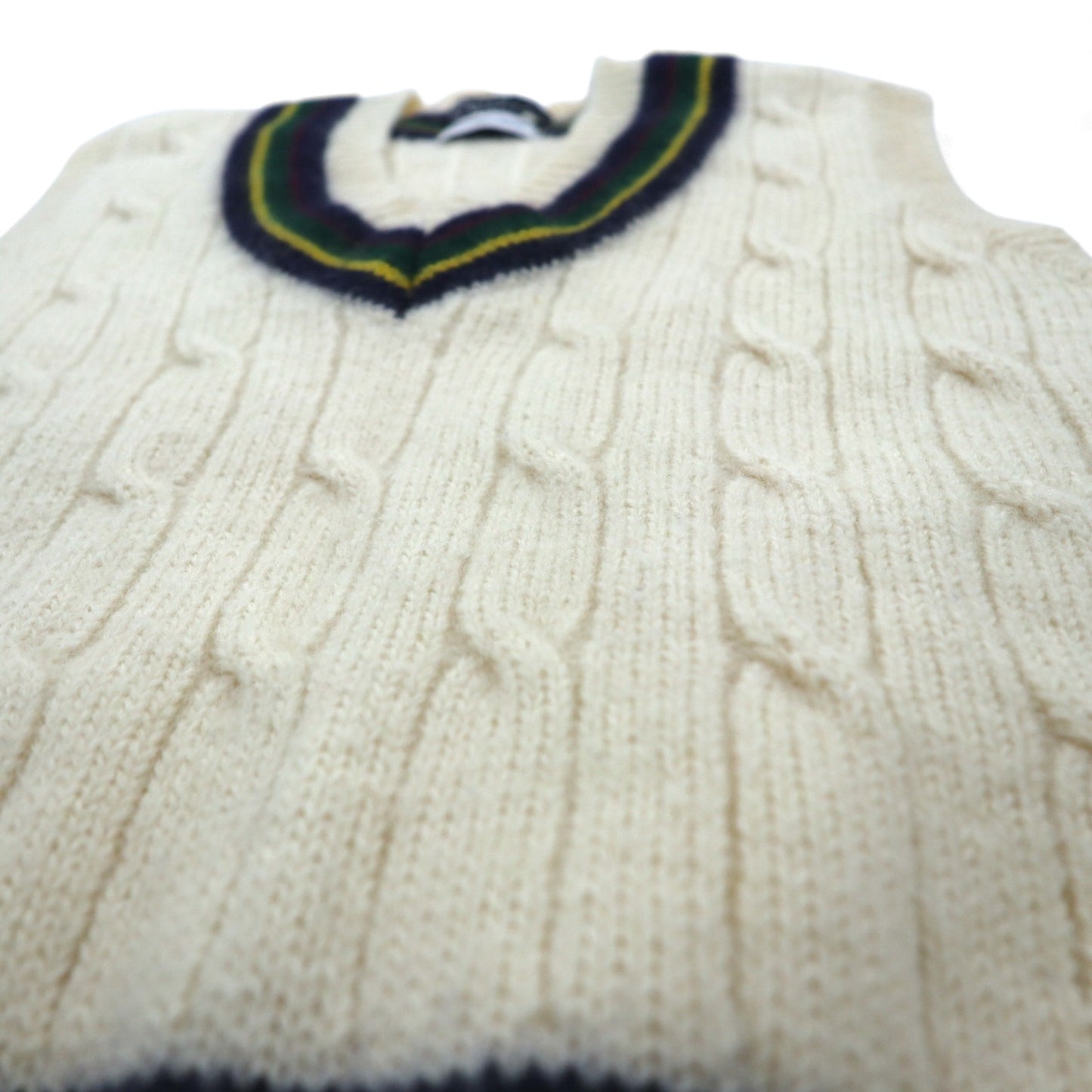 Polo Ralph Lauren 90年代 日本製 チルデン ニット ベスト L 生成り ナチュラル ウール VIRGIN WOOL