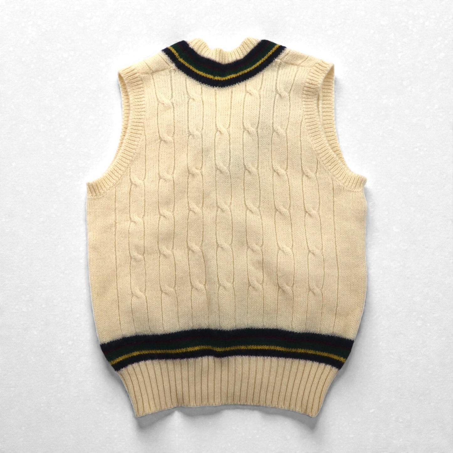 Polo Ralph Lauren 90年代 日本製 チルデン ニット ベスト L 生成り ナチュラル ウール VIRGIN WOOL
