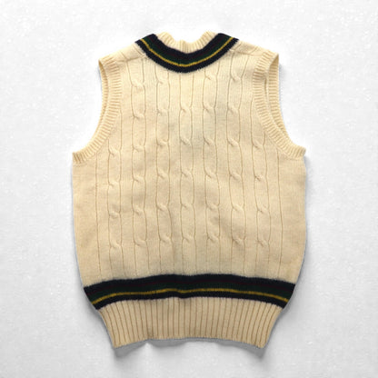 Polo Ralph Lauren 90年代 日本製 チルデン ニット ベスト L 生成り ナチュラル ウール VIRGIN WOOL