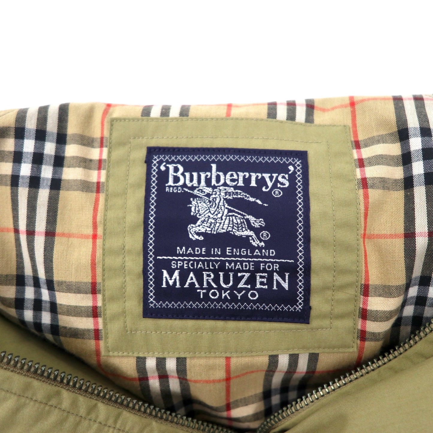 Burberrys イングランド製 オールド フーデッドコート L ベージュ コットン ポリエステル ワンポイントロゴ刺繍 裏地ノバチェック
