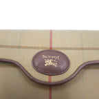 Burberrys Old Windowpane Check Clutch Bag in Beige Iridescent Nylon Canvas