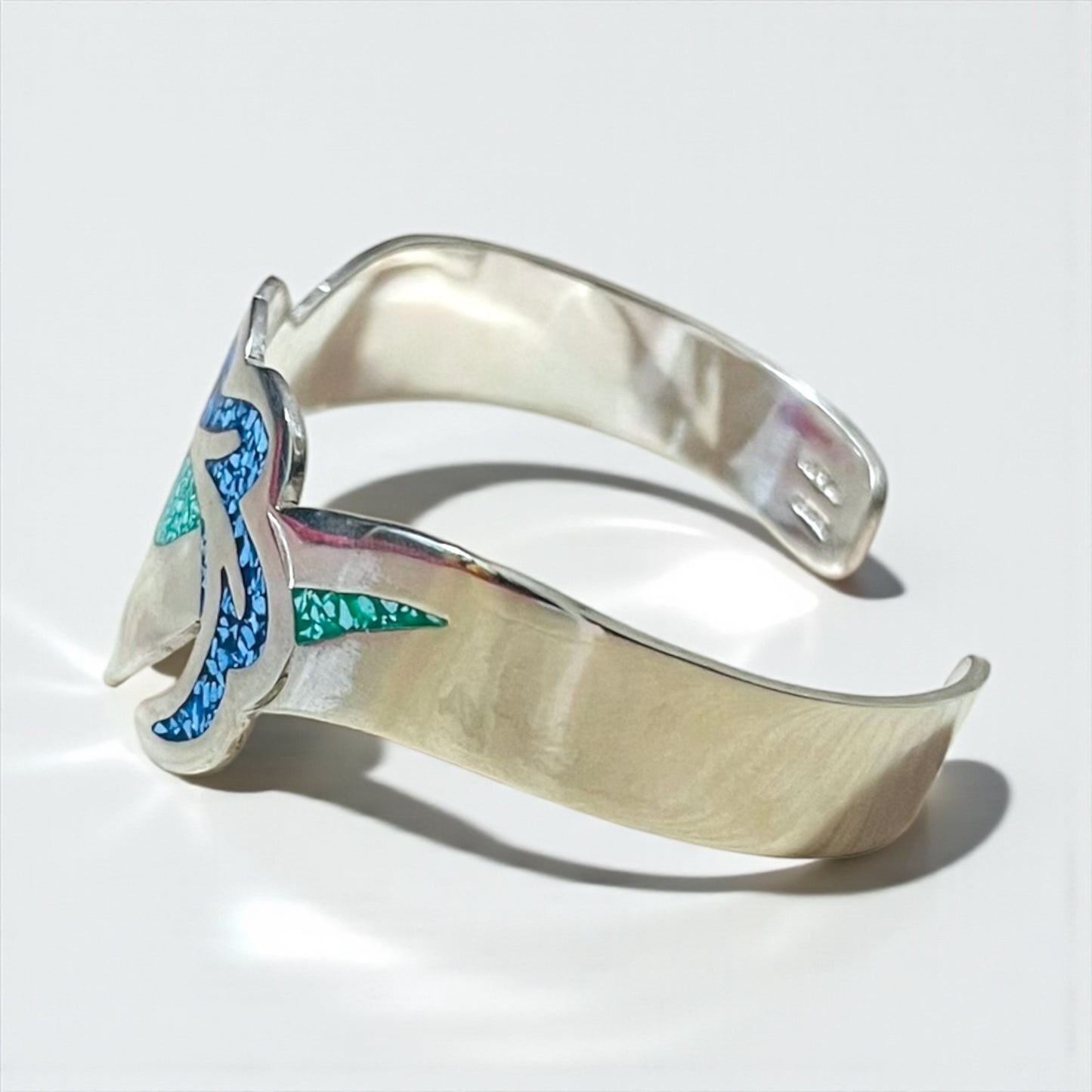 Vintage Mexican Jewelry インレイ バングル シルバー SILVER 925 MEXICO ALPACA メキシカンジュエリー