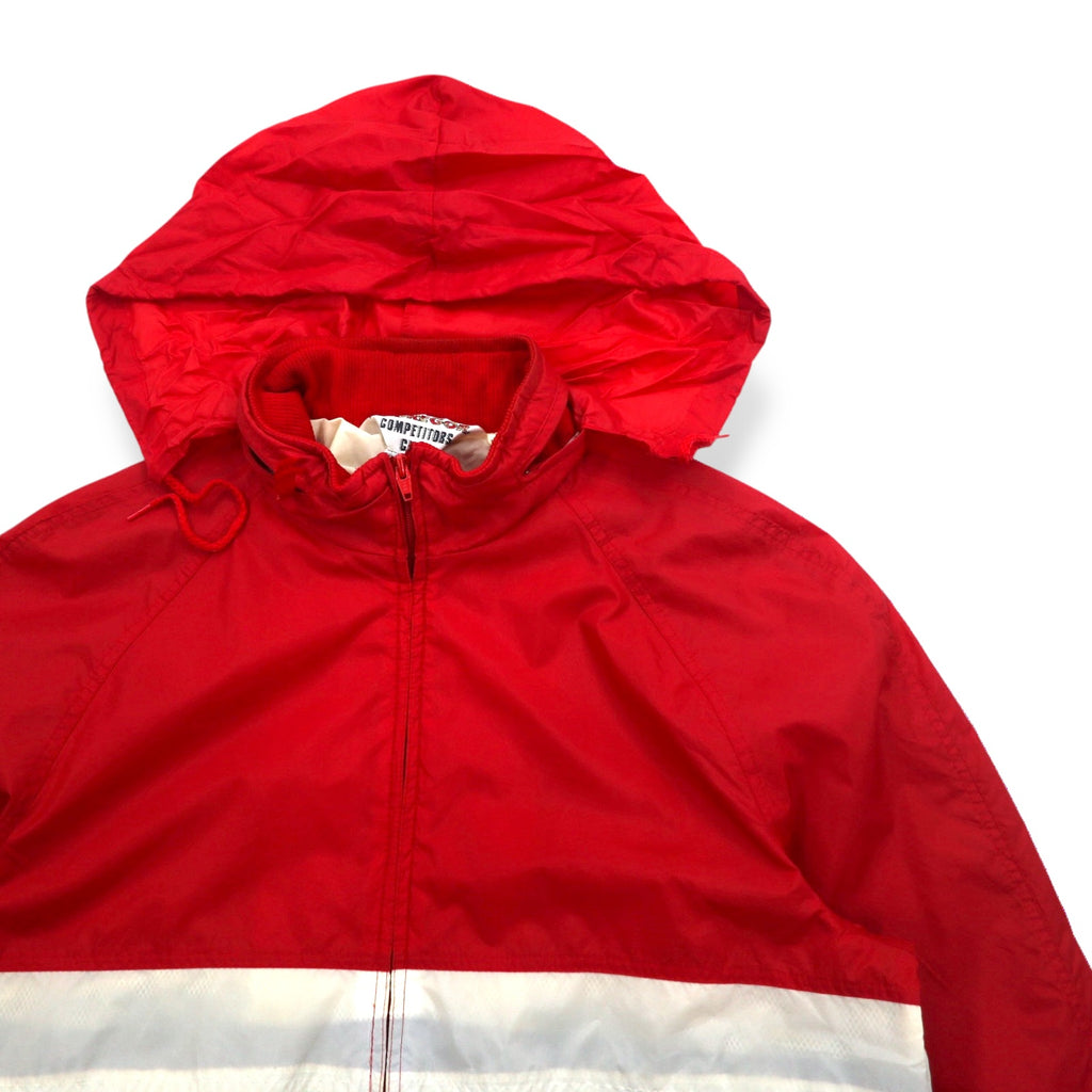 McGREGOR 80's COMPETITORS CLUB Sailing Jacket Nylon Jacket L Red Tricolor Retractable Hood