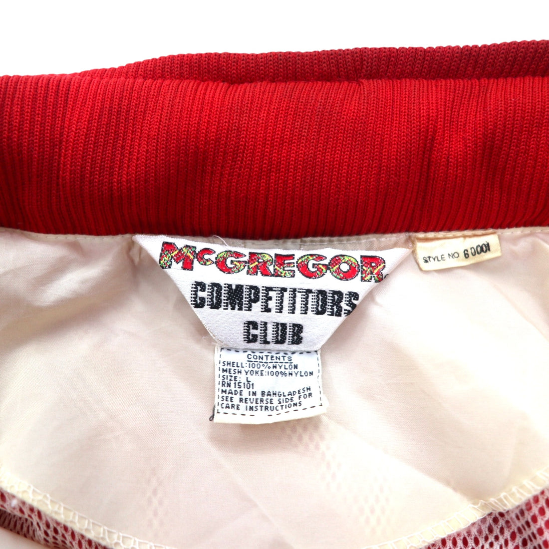 McGREGOR 80's COMPETITORS CLUB Sailing Jacket Nylon Jacket L Red Tricolor Retractable Hood