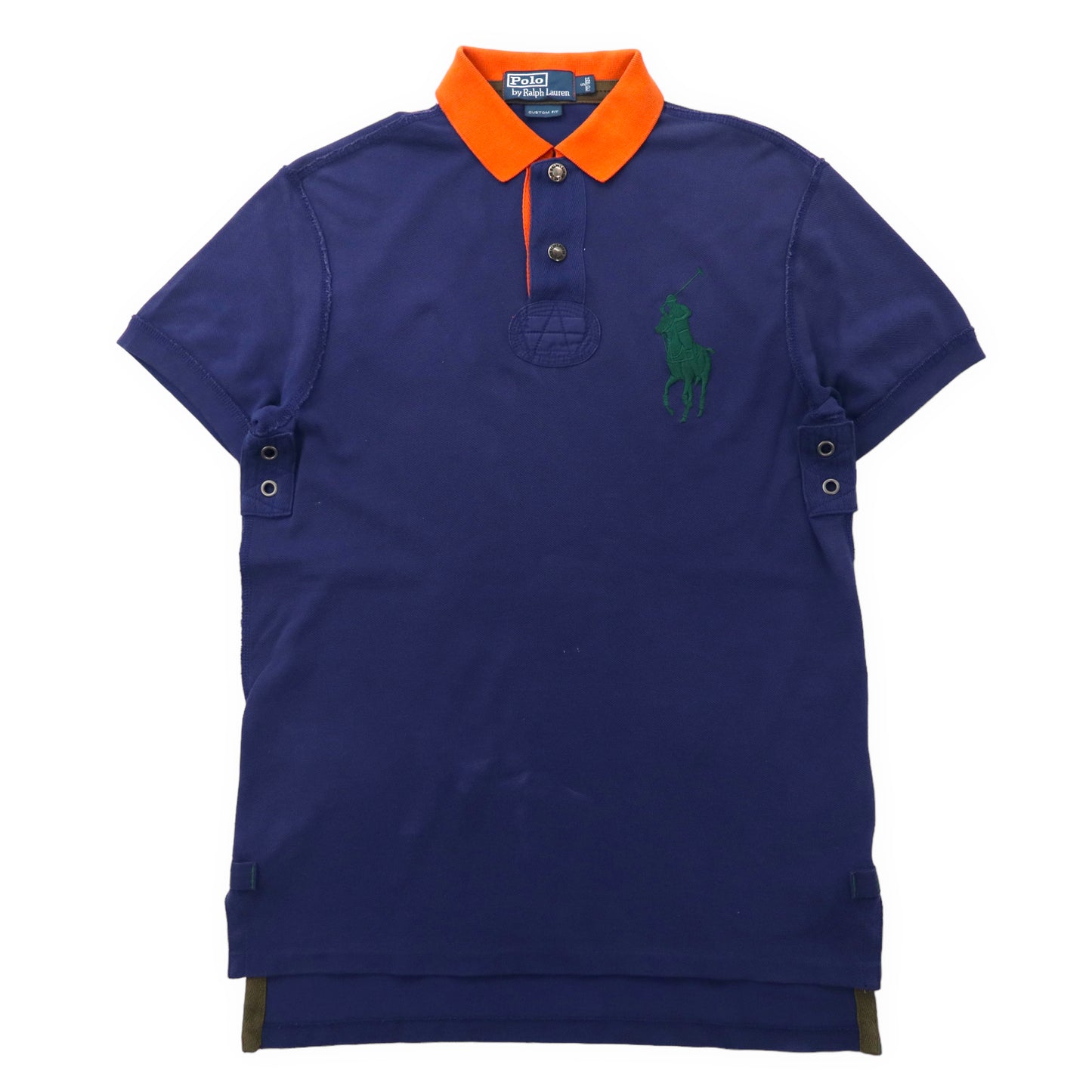 Polo by Ralph Lauren ビッグポニー ポロシャツ 170 ネイビー コットン ハーフスナップボタン