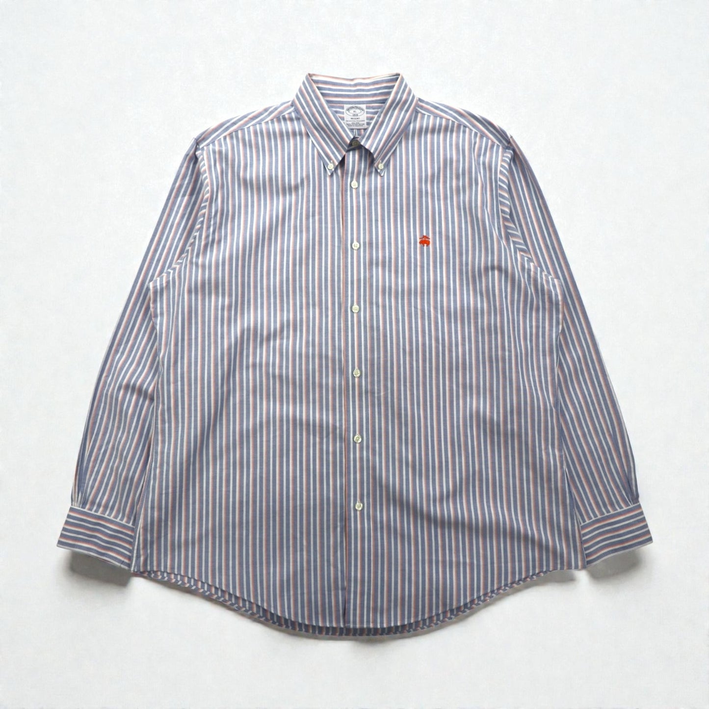 Brooks Brothers オックスフォード ボタンダウン シャツ XL ブルー REGENT ストライプ スーピマコットン