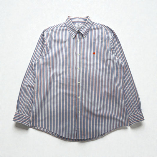 Brooks Brothers オックスフォード ボタンダウン シャツ XL ブルー REGENT ストライプ スーピマコットン
