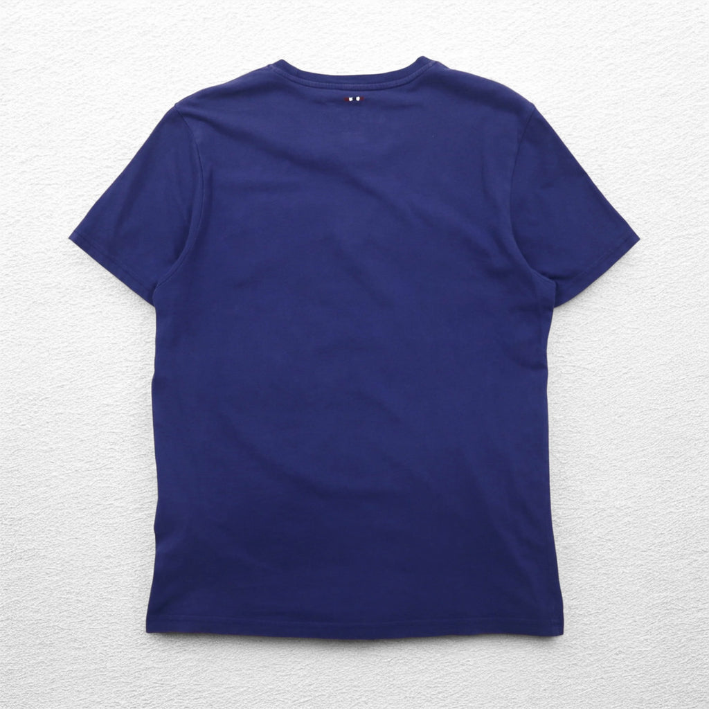 NAPAPIJRI プリント Tシャツ M ネイビー コットン トルコ製