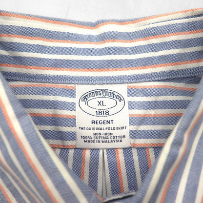 Brooks Brothers オックスフォード ボタンダウン シャツ XL ブルー REGENT ストライプ スーピマコットン