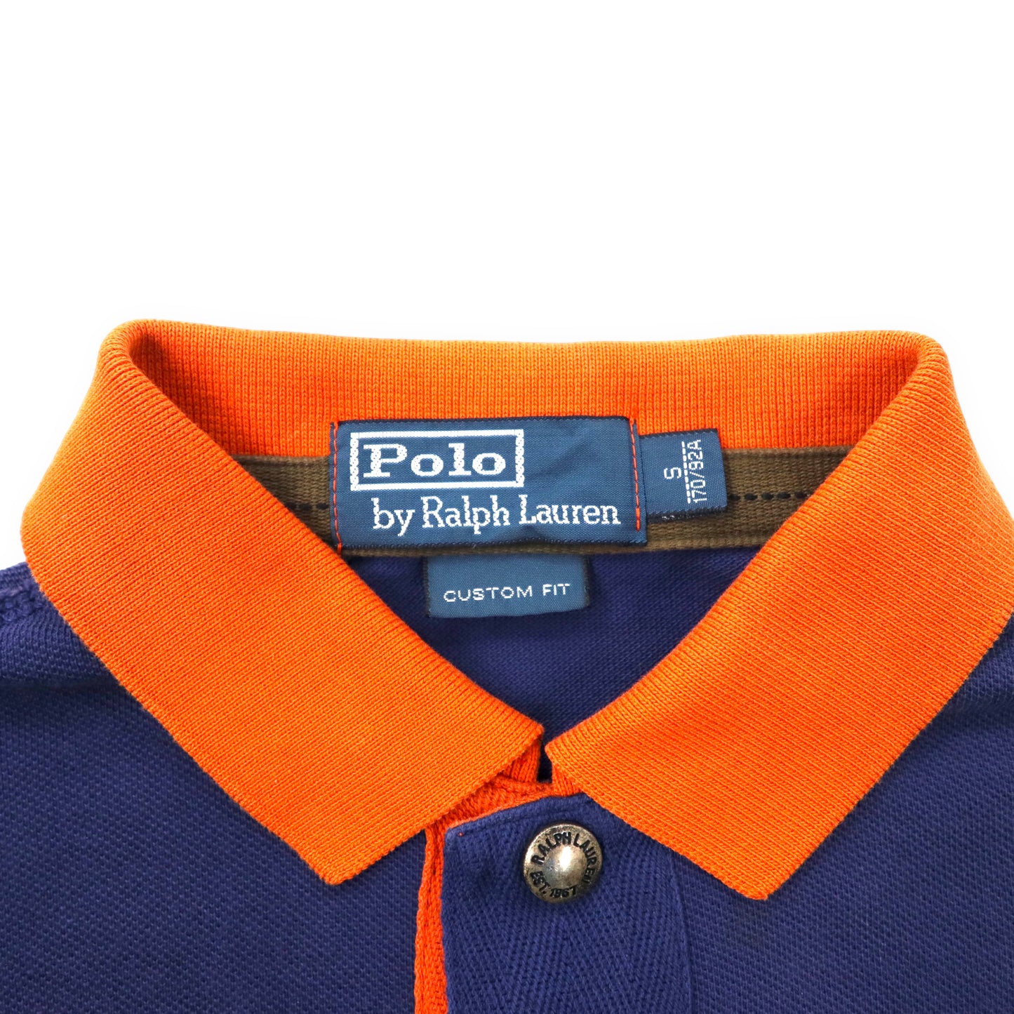 Polo by Ralph Lauren ビッグポニー ポロシャツ 170 ネイビー コットン ハーフスナップボタン
