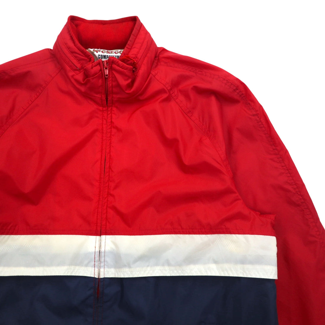 McGREGOR 80's COMPETITORS CLUB Sailing Jacket Nylon Jacket L Red Tricolor Retractable Hood