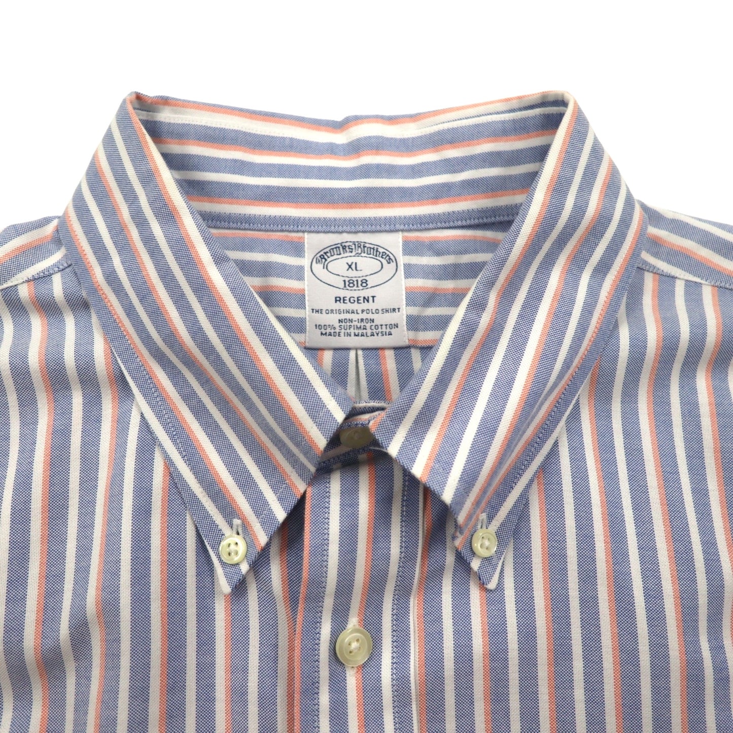Brooks Brothers オックスフォード ボタンダウン シャツ XL ブルー REGENT ストライプ スーピマコットン