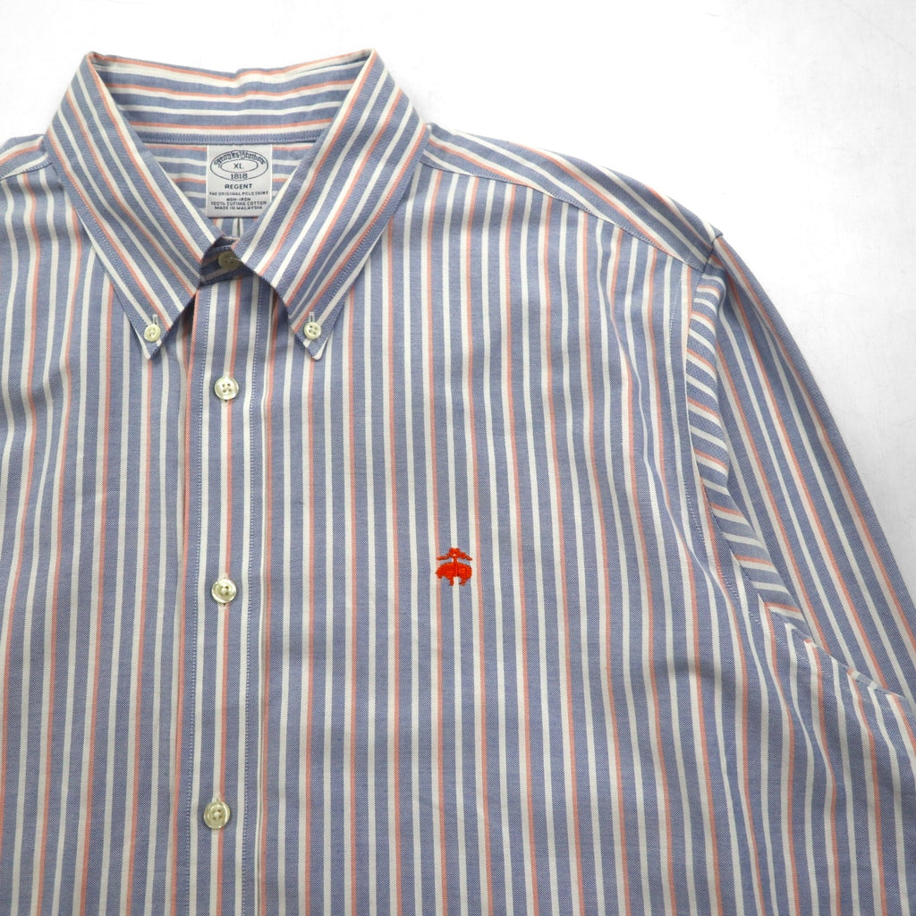 Brooks Brothers Oxford Button-Down Shirt, XL, Blue Regent Stripe, Supima Cotton
