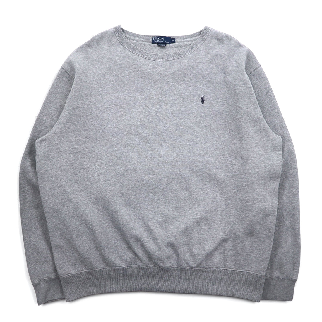Polo by Ralph Lauren 90s Crew Neck Sweatshirt, XL, Grey, Small Pony Embroidery