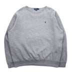 Polo by Ralph Lauren 90s Crew Neck Sweatshirt, XL, Grey, Small Pony Embroidery