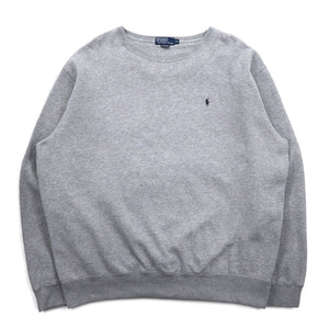 Polo by Ralph Lauren 90年代 クルーネック スウェット XL グレー スモールポニー刺繍