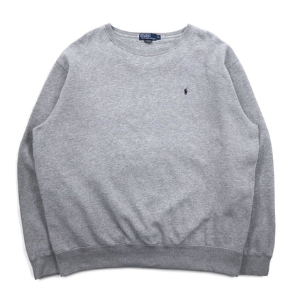 Polo by Ralph Lauren 90年代 クルーネック スウェット XL グレー スモールポニー刺繍