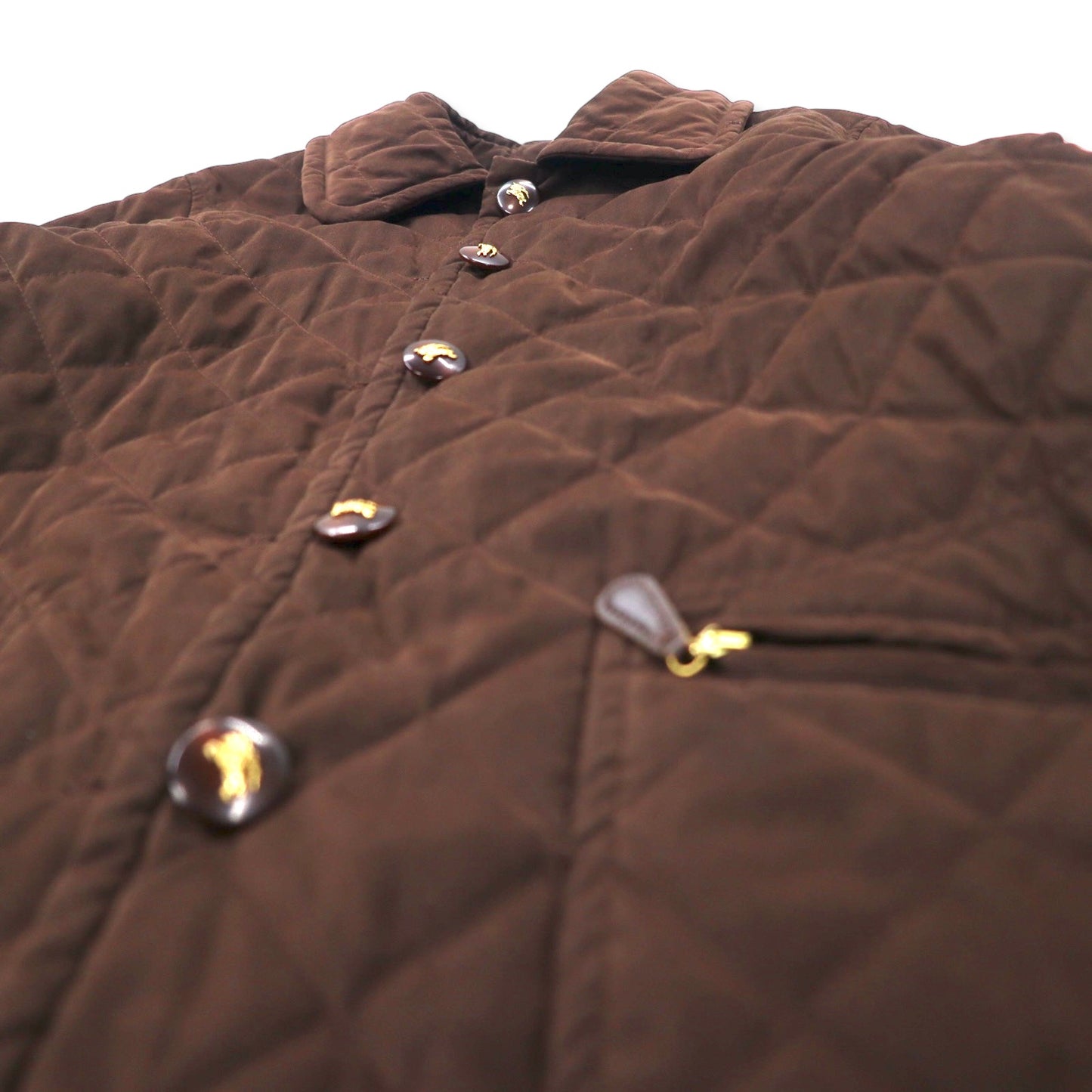 Burberrys オールド リバーシブル シルク 総柄 キルティングジャケット 5 ブラウン ポリエステル 中綿 日本製