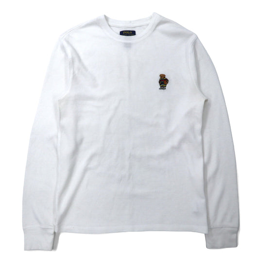 POLO RALPH  LAUREN ポロベア サーマル ロングスリーブ Tシャツ ロンT M ホワイト コットン