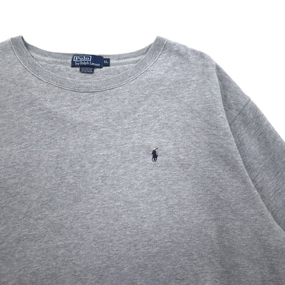 Polo by Ralph Lauren 90年代 クルーネック スウェット XL グレー スモールポニー刺繍