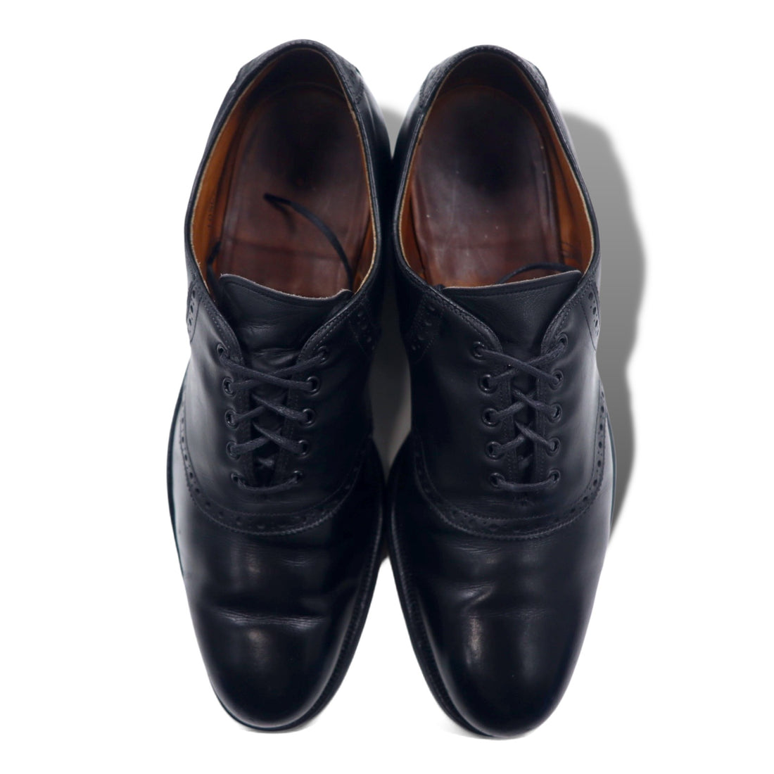 J&amp;M (Johnston &amp; Murphy) USA made 70's saddle shoes, size 28.5cm, black leather, Aristocraft 23741