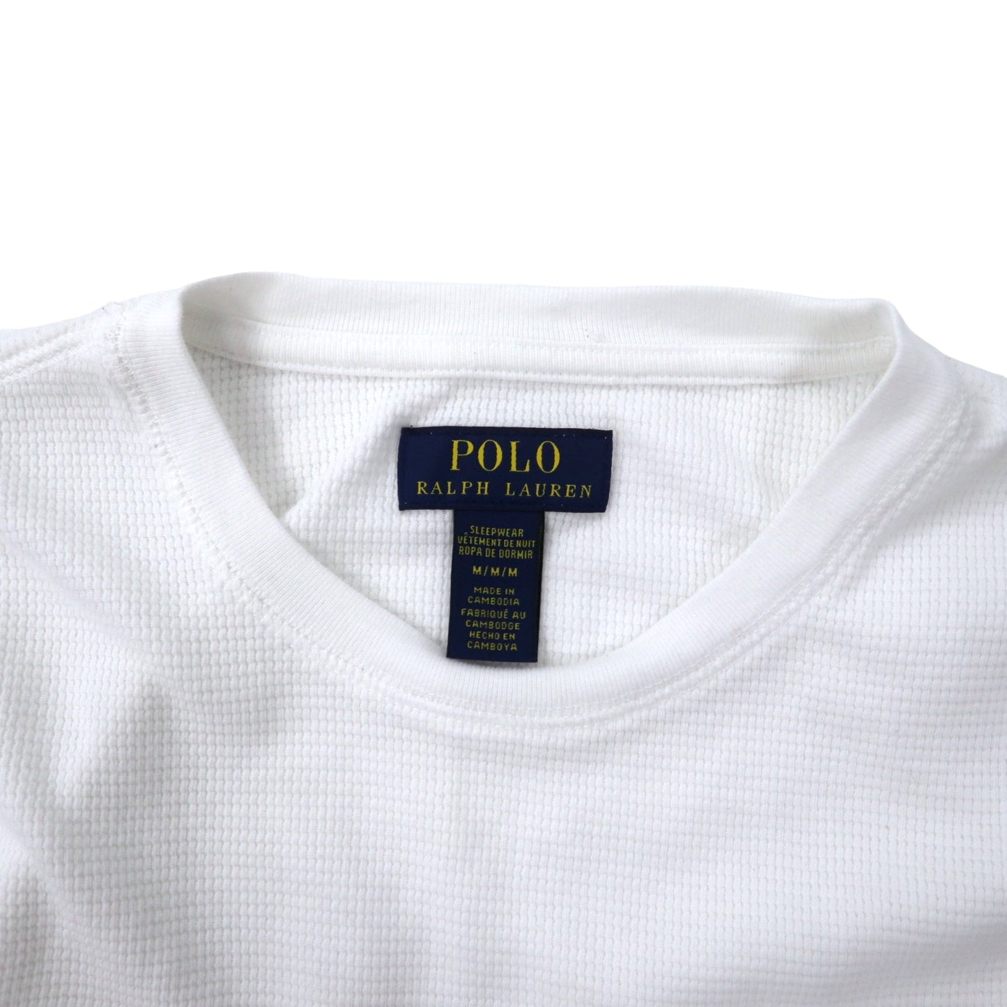 POLO RALPH  LAUREN ポロベア サーマル ロングスリーブ Tシャツ ロンT M ホワイト コットン