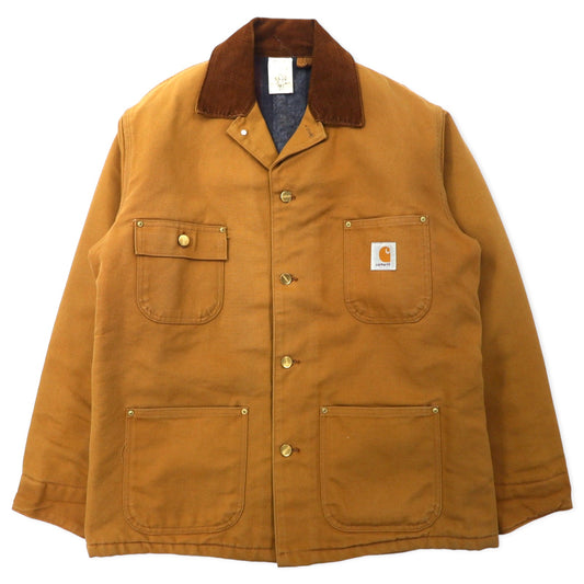 carhartt USA製 80年代 ミシガン チョアコート ダック地 カバーオール 40 ベージュ コットン 裏地ブランケット 星タグ 6BLC