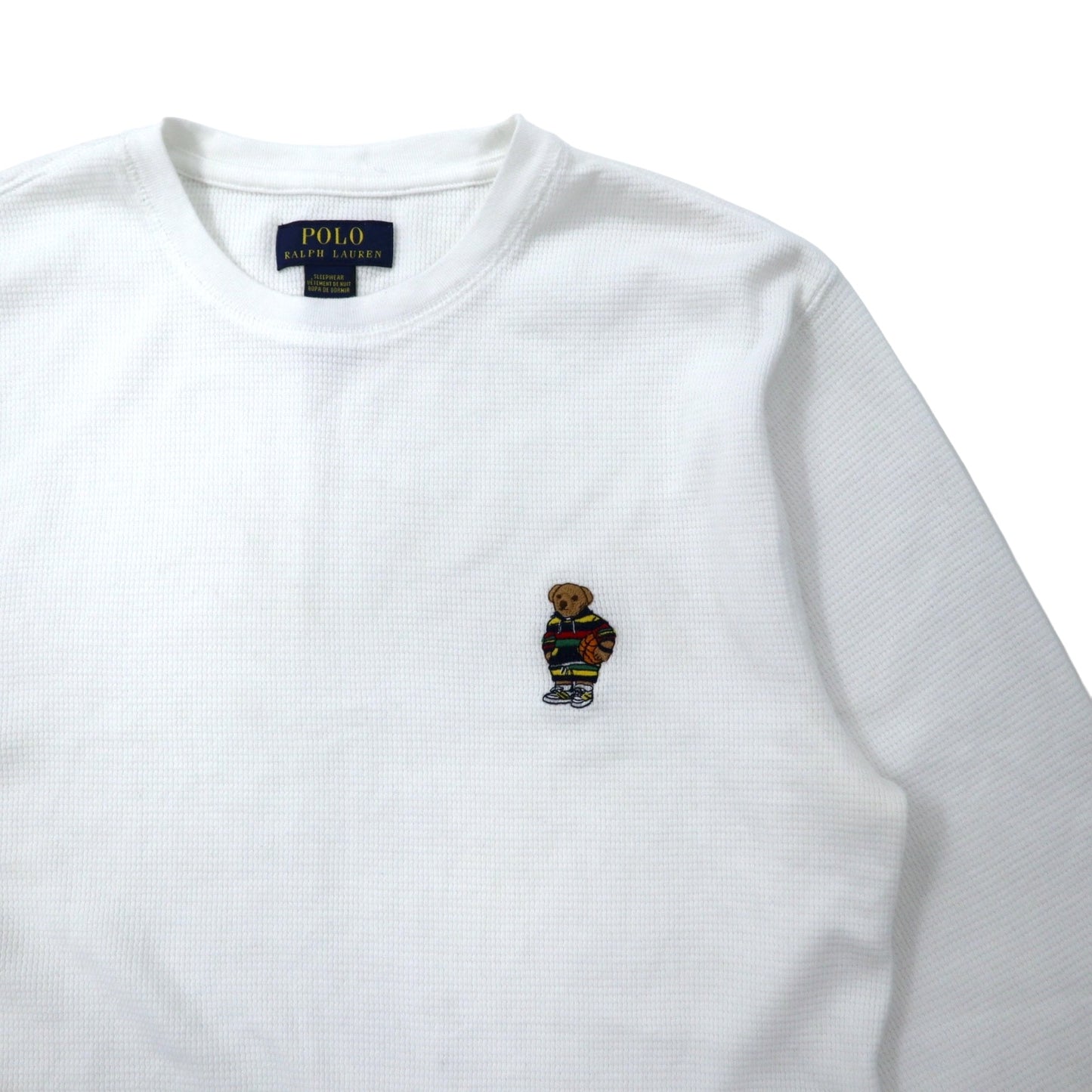 POLO RALPH  LAUREN ポロベア サーマル ロングスリーブ Tシャツ ロンT M ホワイト コットン