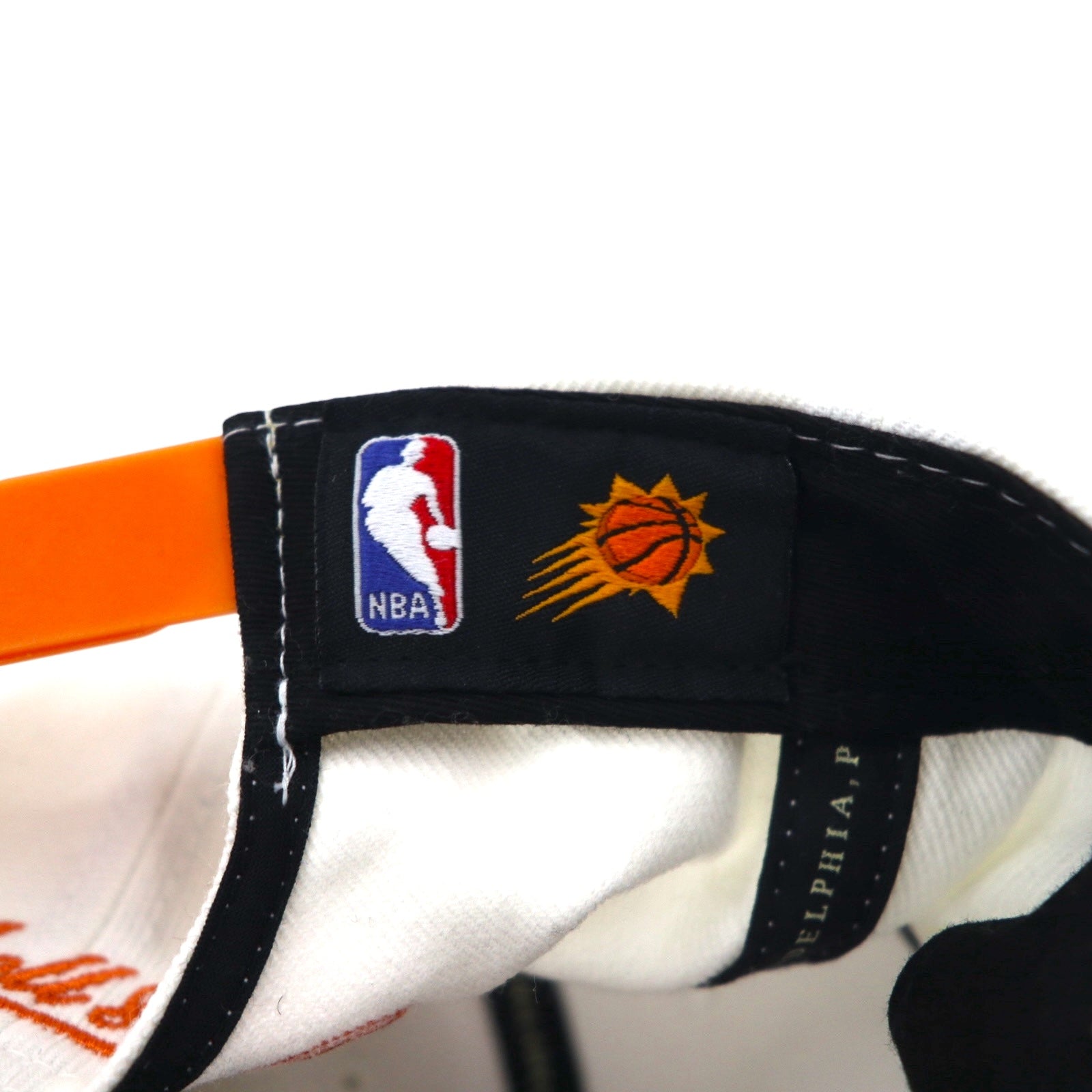 mitchell &amp; ness snapback bicolor baseball cap free adjustable fit white orange NBA phenix suns