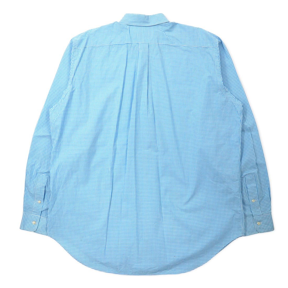 RALPH LAUREN XLT TALL button-down shirt in blue gingham check cotton with small pony embroidery
