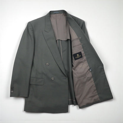LANVIN 90年代 ダブルブレスト ピークドラペル スーツ ブレザー セットアップ L メタルボタン ワイド