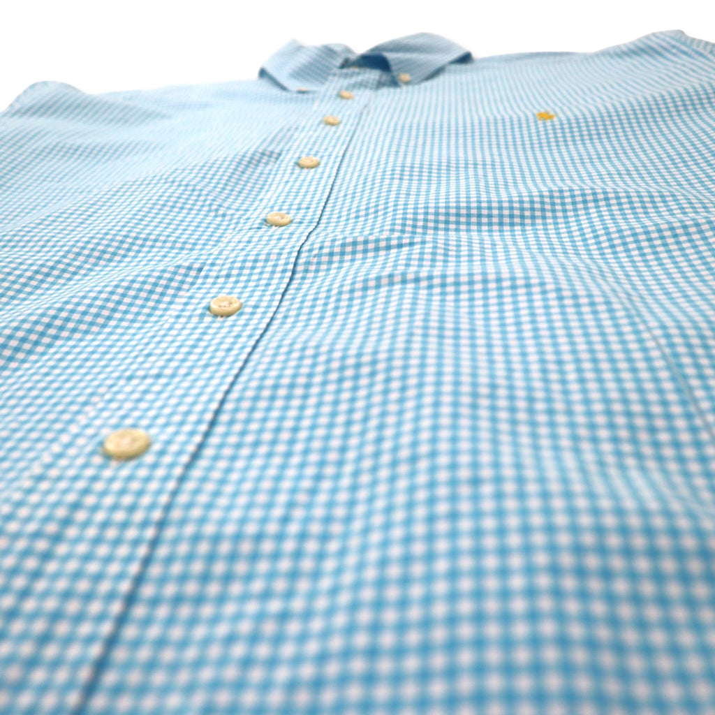 RALPH LAUREN XLT TALL button-down shirt in blue gingham check cotton with small pony embroidery