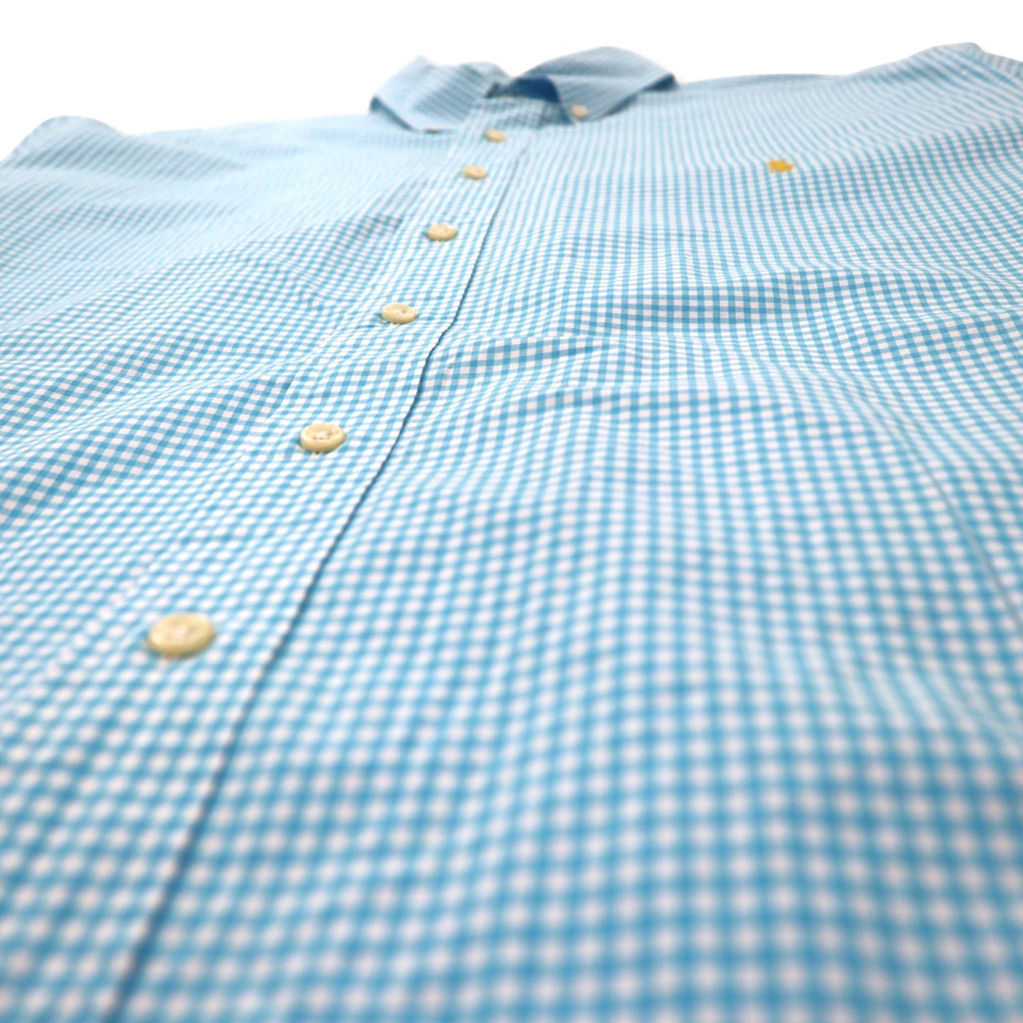 RALPH LAUREN ボタンダウンシャツ XLT TALL ブルー ギンガムチェック コットン スモールポニー刺繍