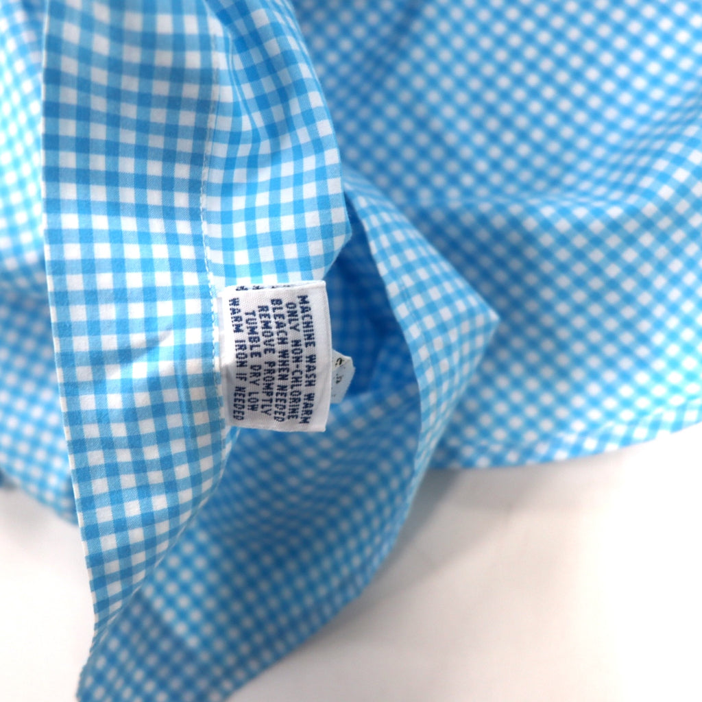 RALPH LAUREN XLT TALL button-down shirt in blue gingham check cotton with small pony embroidery