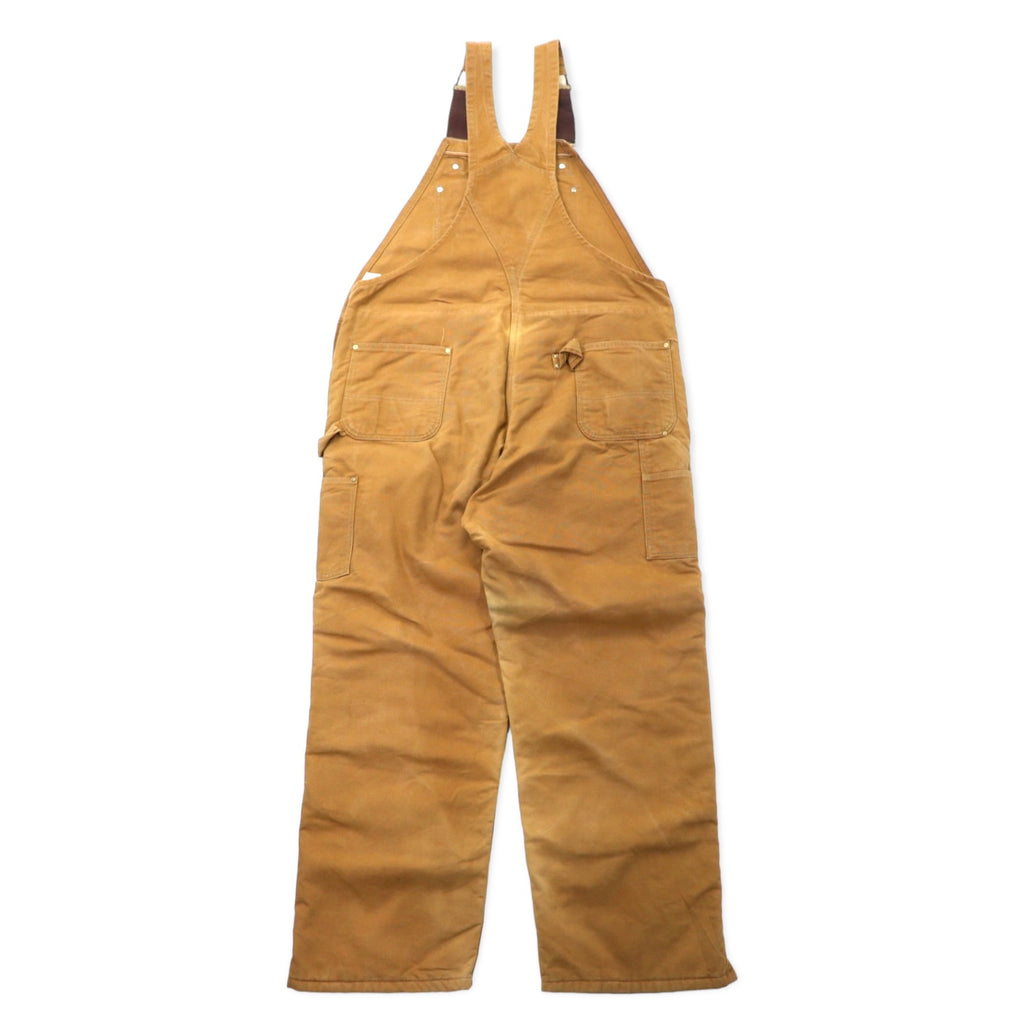 carhartt USA made 80's double knee duck overalls 44 beige cotton lining quilting star tag RUGGED FLEX RIGBY BIB OVERALLS 6FBQZ
