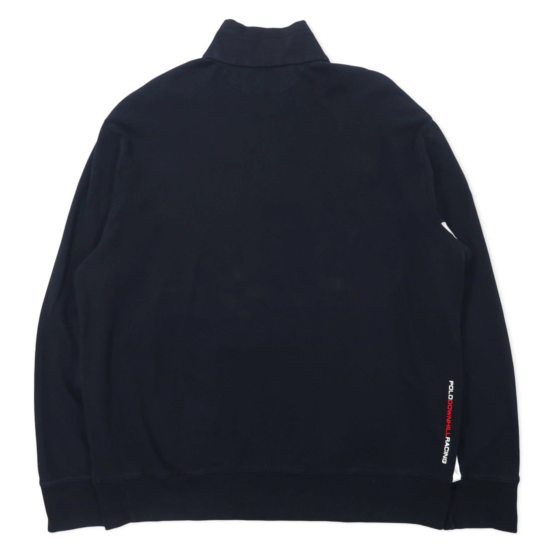 POLO RALPH LAUREN Half-Zip Sweatshirt XL Black Cotton POLO DOWNHILL RACING SERIES