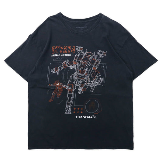 日本然リトテ-古着オンライン-TITANFALL 2 ゲームプリントTシャツ XL ブラック コットン ビッグサイズ-