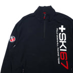 POLO RALPH LAUREN Half-Zip Sweatshirt XL Black Cotton POLO DOWNHILL RACING SERIES