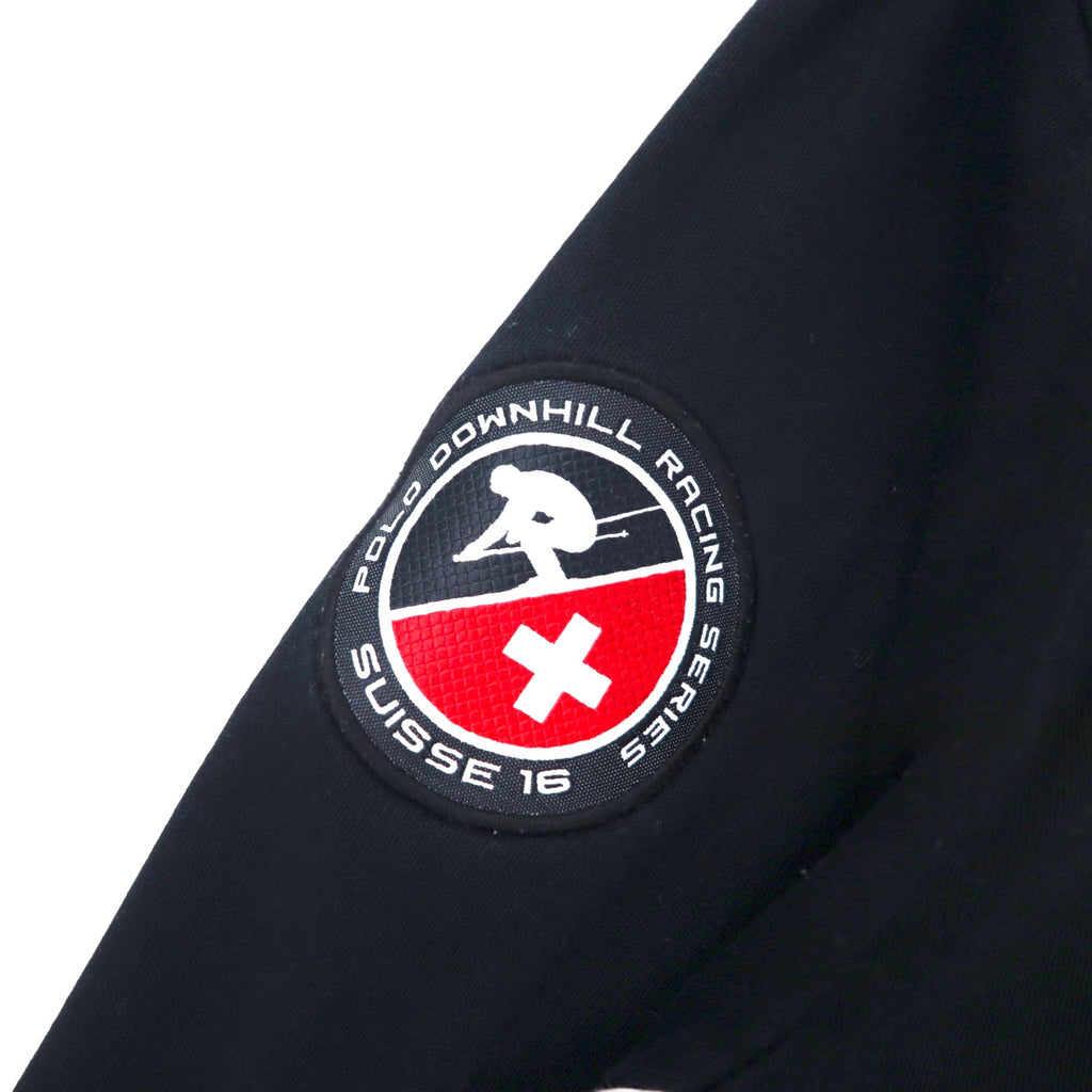 POLO RALPH LAUREN Half-Zip Sweatshirt XL Black Cotton POLO DOWNHILL RACING SERIES