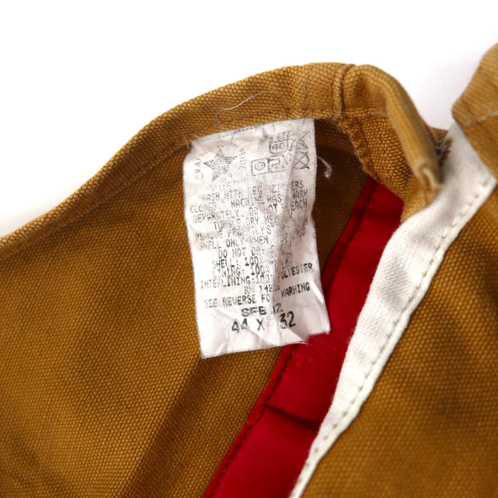 carhartt USA made 80's double knee duck overalls 44 beige cotton lining quilting star tag RUGGED FLEX RIGBY BIB OVERALLS 6FBQZ