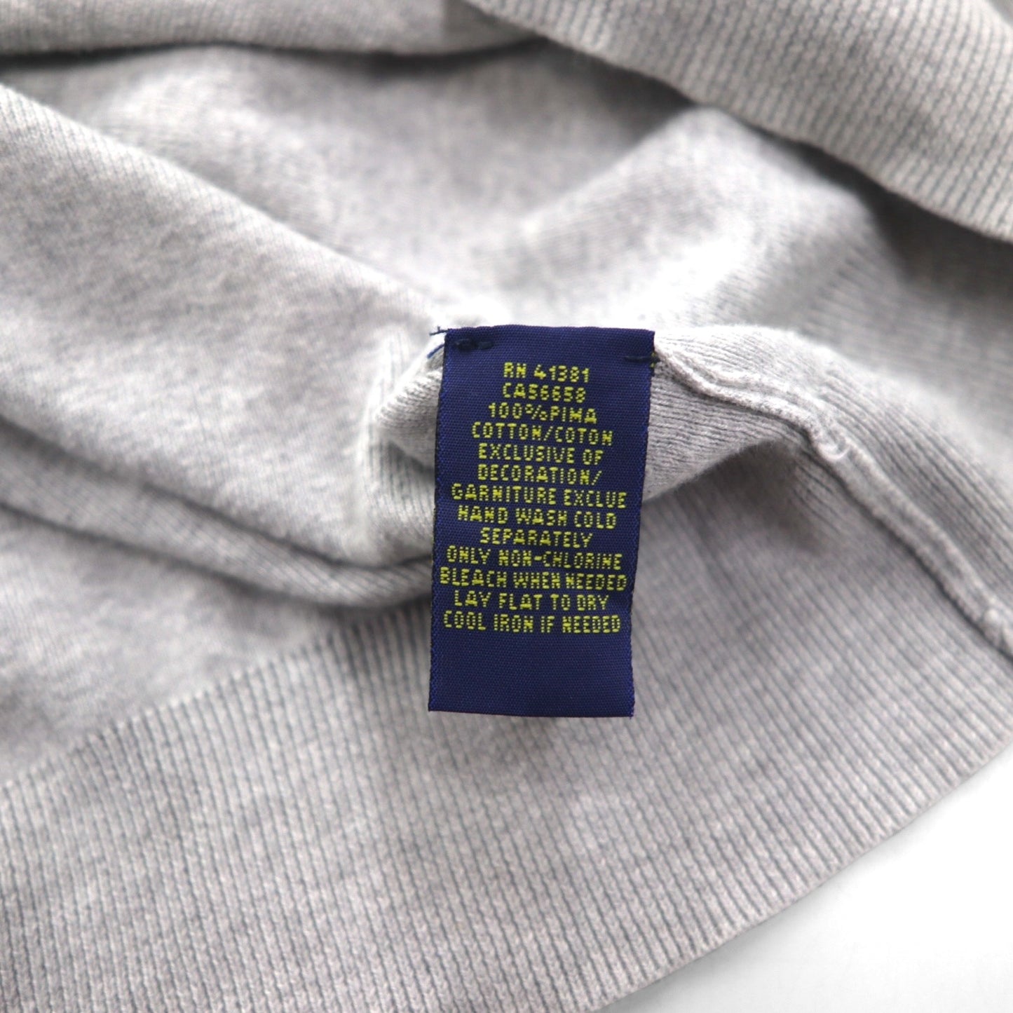 Polo Ralph Lauren Vネック ピマコットン ニット セーター L グレー スモールポニー刺繡