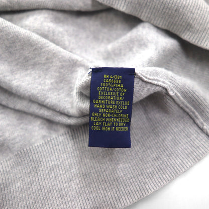 Polo Ralph Lauren Vネック ピマコットン ニット セーター L グレー スモールポニー刺繡