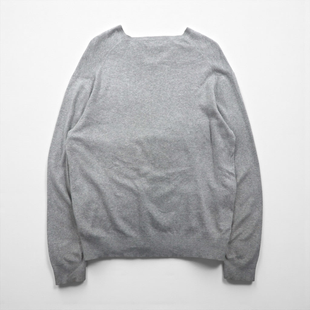 Polo Ralph Lauren Vネック ピマコットン ニット セーター L グレー スモールポニー刺繡