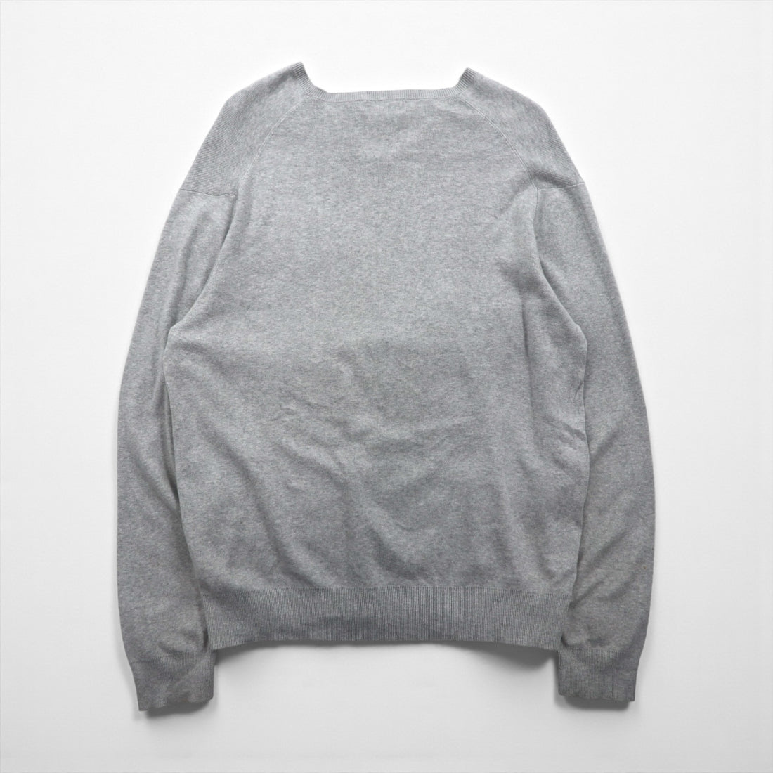 Polo Ralph Lauren Vネック ピマコットン ニット セーター L グレー スモールポニー刺繡
