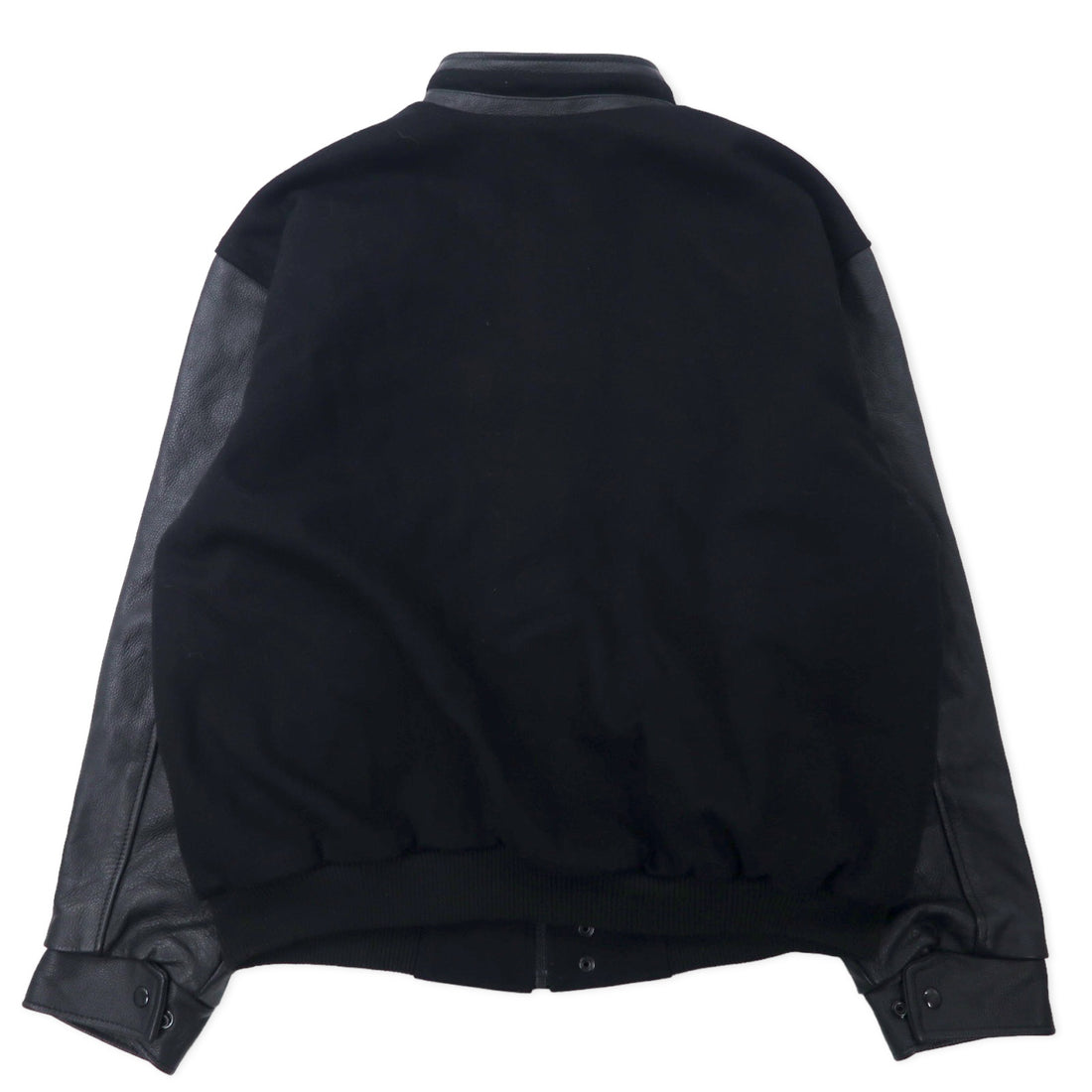 NORTH END Made in Canada 90's Sleeve Leather Stadium Jacket XL Black Wool NASA Embroidery