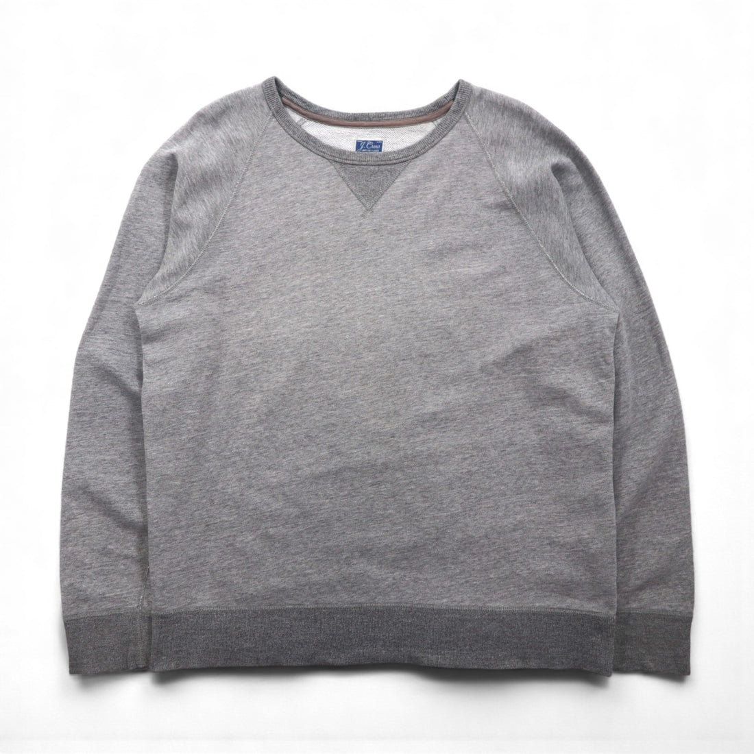 J.CREW Blank Sweatshirt (Size L) with Vintage-Tone Front V and Vintage Fleece Crew Neck