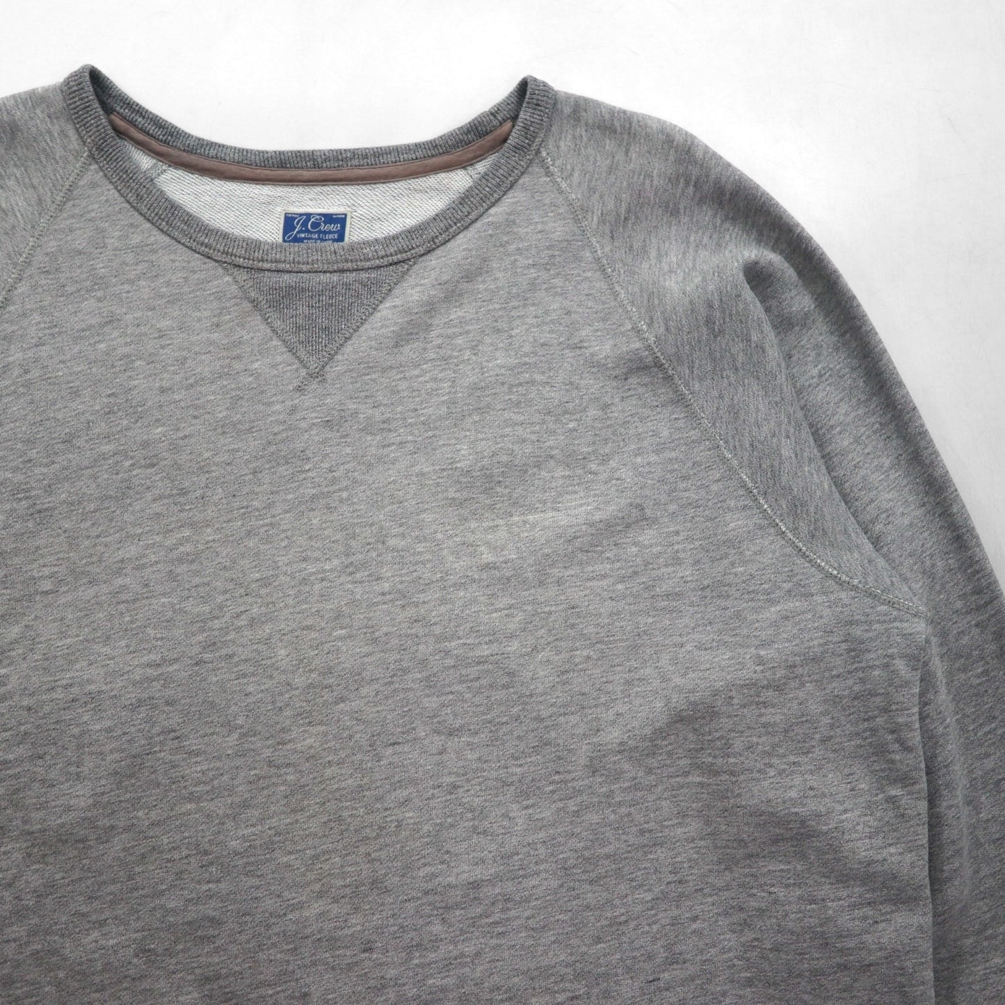 J.CREW 前V ヴィンテージ加工 ブランク スウェット トレーナー L グレー VINTAGE FLEECE クルーネック